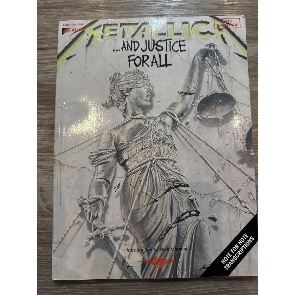 Metallica And Justice for All Sheet Music Vocal & Guitar Tablature Songbook - VG